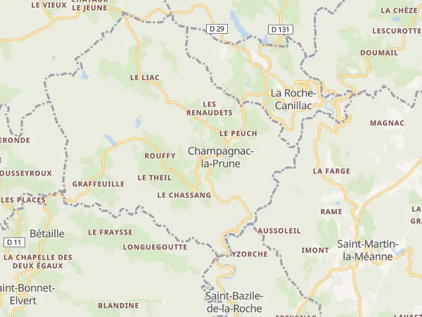 Plan de Champagnac-la-Prune