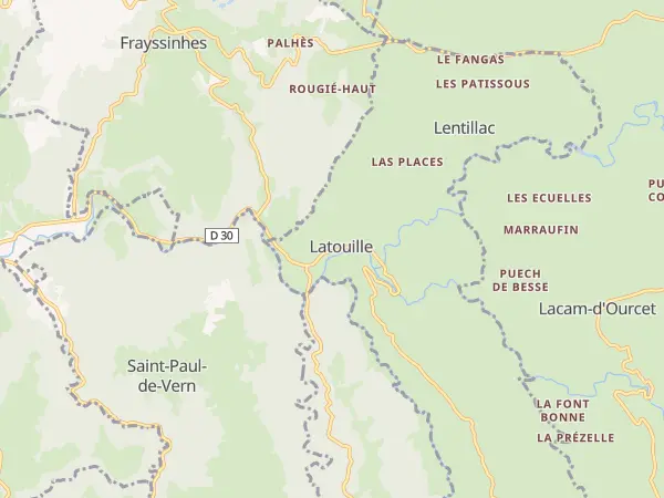 Plan de Latouille-Lentillac