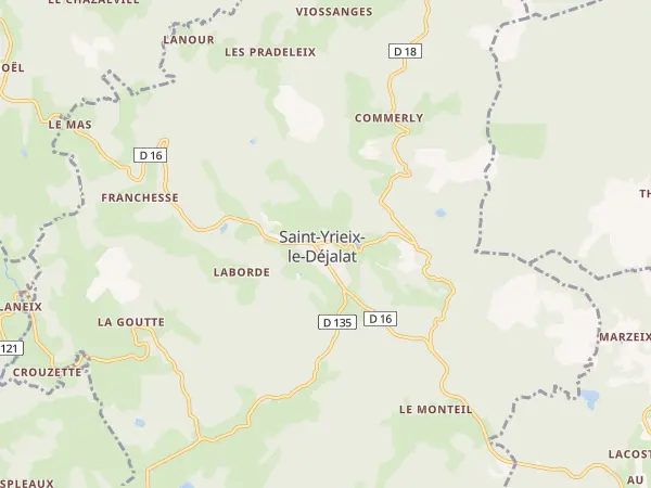 Plan de Saint-Yrieix-le-Déjalat