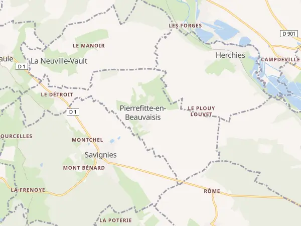 Plan de Pierrefitte-en-Beauvaisis