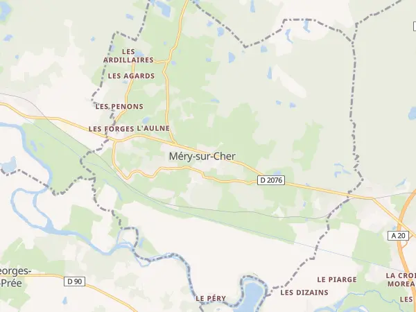 Plan de Méry-sur-Cher
