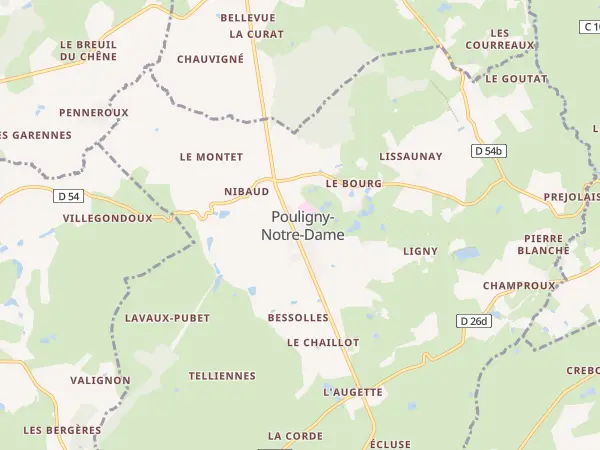Plan de Pouligny-Notre-Dame