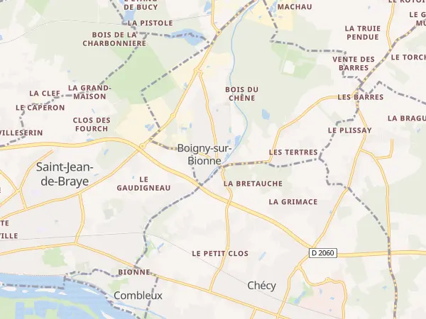Plan de Boigny-sur-Bionne
