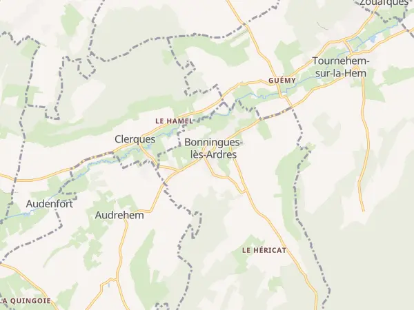 Plan de Bonningues-lès-Ardres