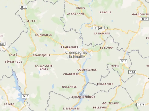 Plan de Champagnac-la-Noaille