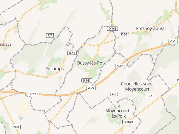 Plan de Bussy-lès-Poix