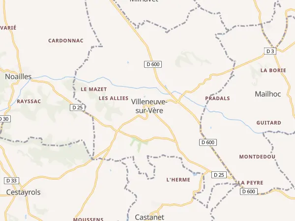 Plan de Villeneuve-sur-Vère