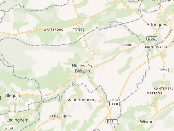 Plan de Nielles-lès-Bléquin