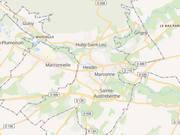 Plan de Hesdin-la-Forêt