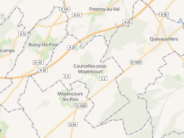 Plan de Courcelles-sous-Moyencourt