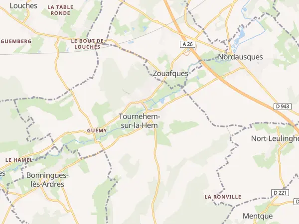 Plan de Tournehem-sur-la-Hem