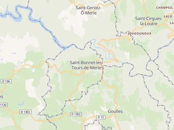 Plan de Saint-Bonnet-les-Tours-de-Merle