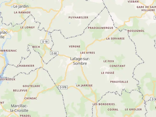 Plan de Lafage-sur-Sombre