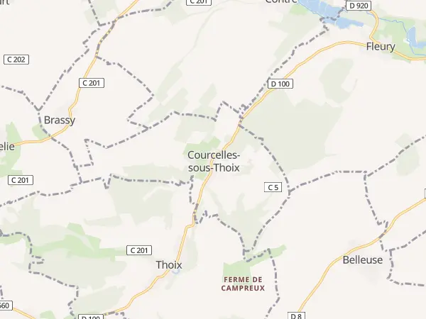 Plan de Courcelles-sous-Thoix
