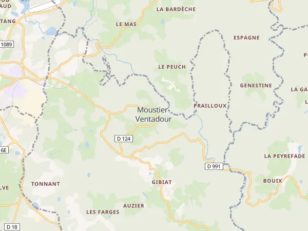 Plan de Moustier-Ventadour