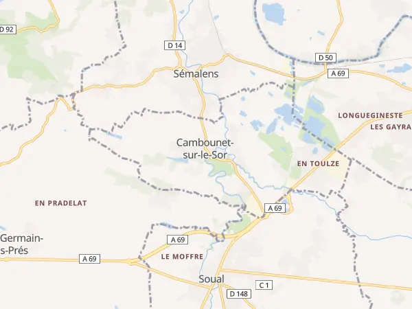 Plan de Cambounet-sur-le-Sor