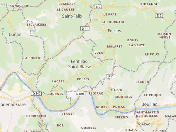 Plan de Lentillac-Saint-Blaise
