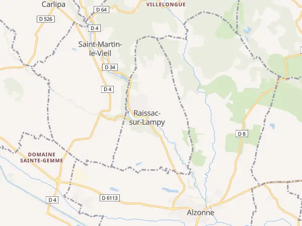 Plan de Raissac-sur-Lampy