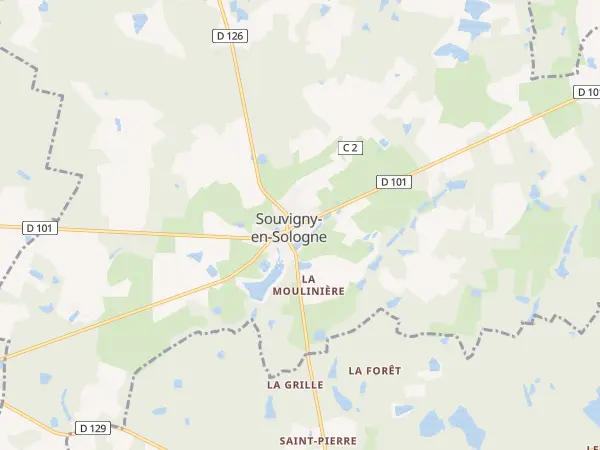 Plan de Souvigny-en-Sologne