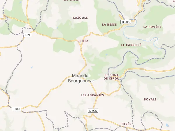 Plan de Mirandol-Bourgnounac