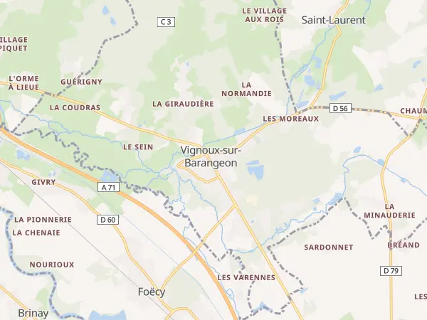 Plan de Vignoux-sur-Barangeon