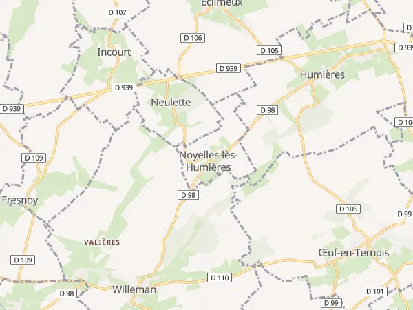 Plan de Noyelles-lès-Humières
