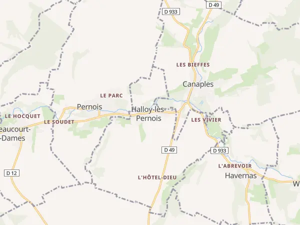 Plan de Halloy-lès-Pernois