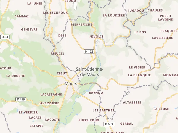 Plan de Saint-Étienne-de-Maurs