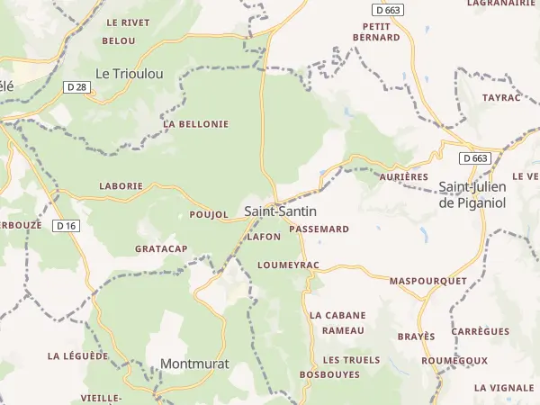 Plan de Saint-Santin-de-Maurs