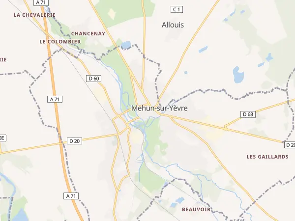 Plan de Mehun-sur-Yèvre