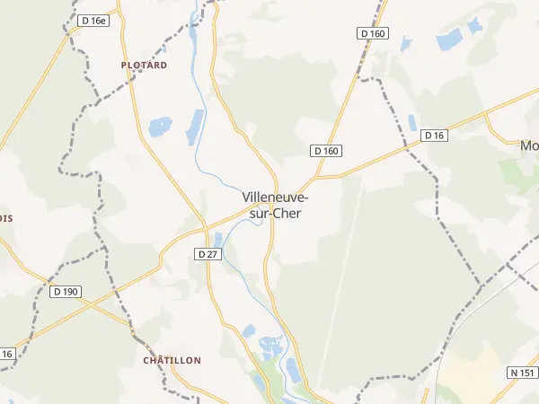 Plan de Villeneuve-sur-Cher