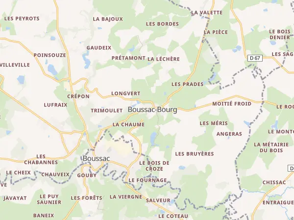 Plan de Boussac-Bourg