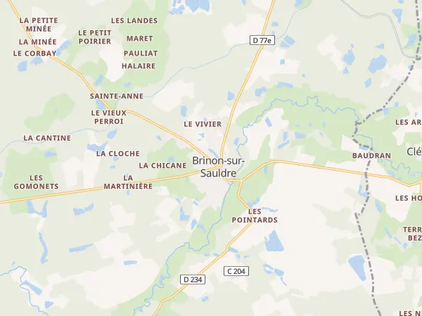 Plan de Brinon-sur-Sauldre