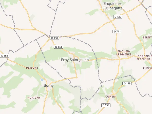 Plan de Erny-Saint-Julien