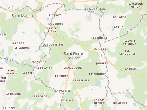 Plan de Saint-Pierre-le-Bost