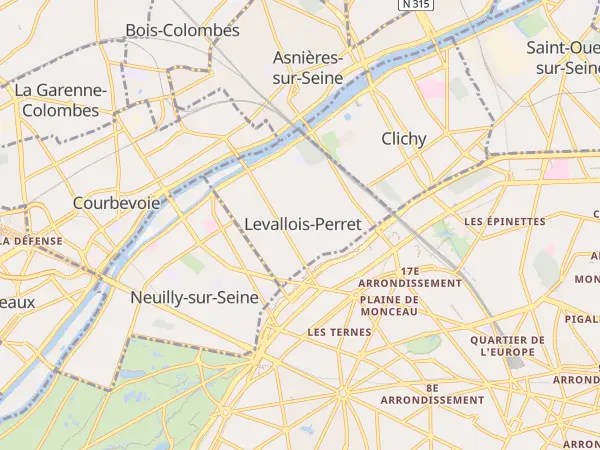Plan de Levallois-Perret