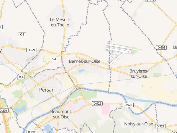 Plan de Bernes-sur-Oise