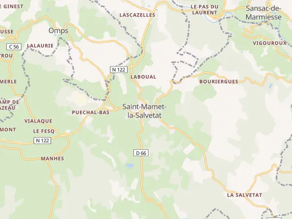 Plan de Saint-Mamet-la-Salvetat