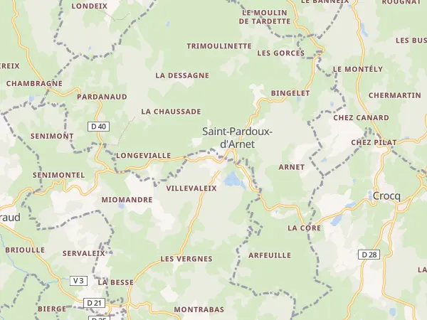 Plan de Saint-Maurice-près-Crocq