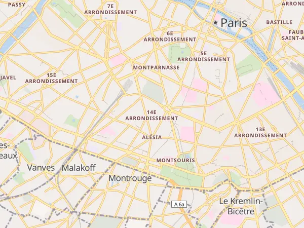Plan de Paris 14e Arrondissement