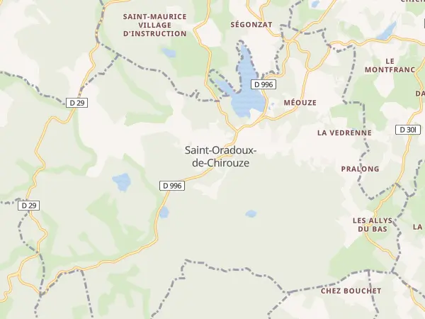 Plan de Saint-Oradoux-de-Chirouze
