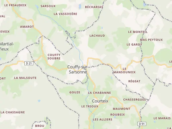 Plan de Couffy-sur-Sarsonne
