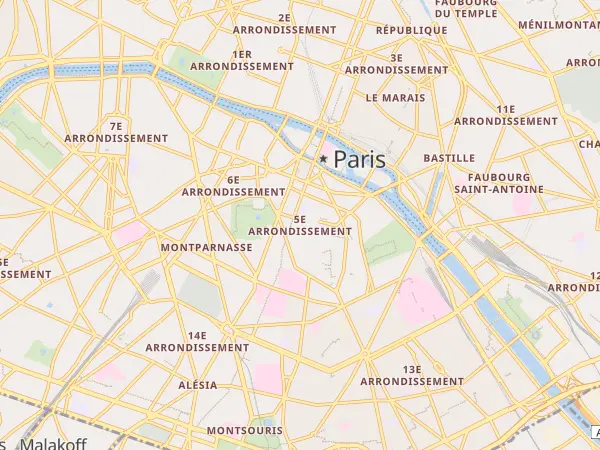 Plan de Paris 5e Arrondissement