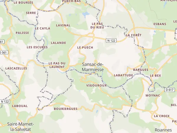 Plan de Sansac-de-Marmiesse