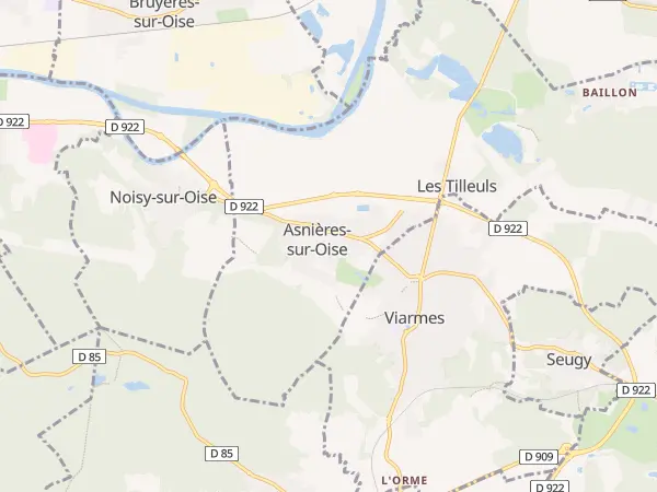 Plan de Asnières-sur-Oise