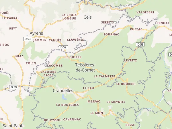 Plan de Teissières-de-Cornet