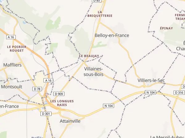 Plan de Villaines-sous-Bois