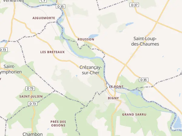 Plan de Crézançay-sur-Cher