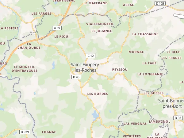 Plan de Saint-Exupéry-les-Roches