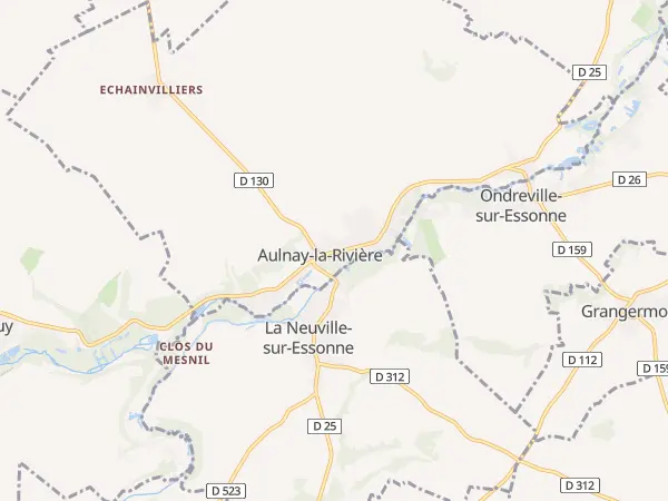 Plan de Aulnay-la-Rivière